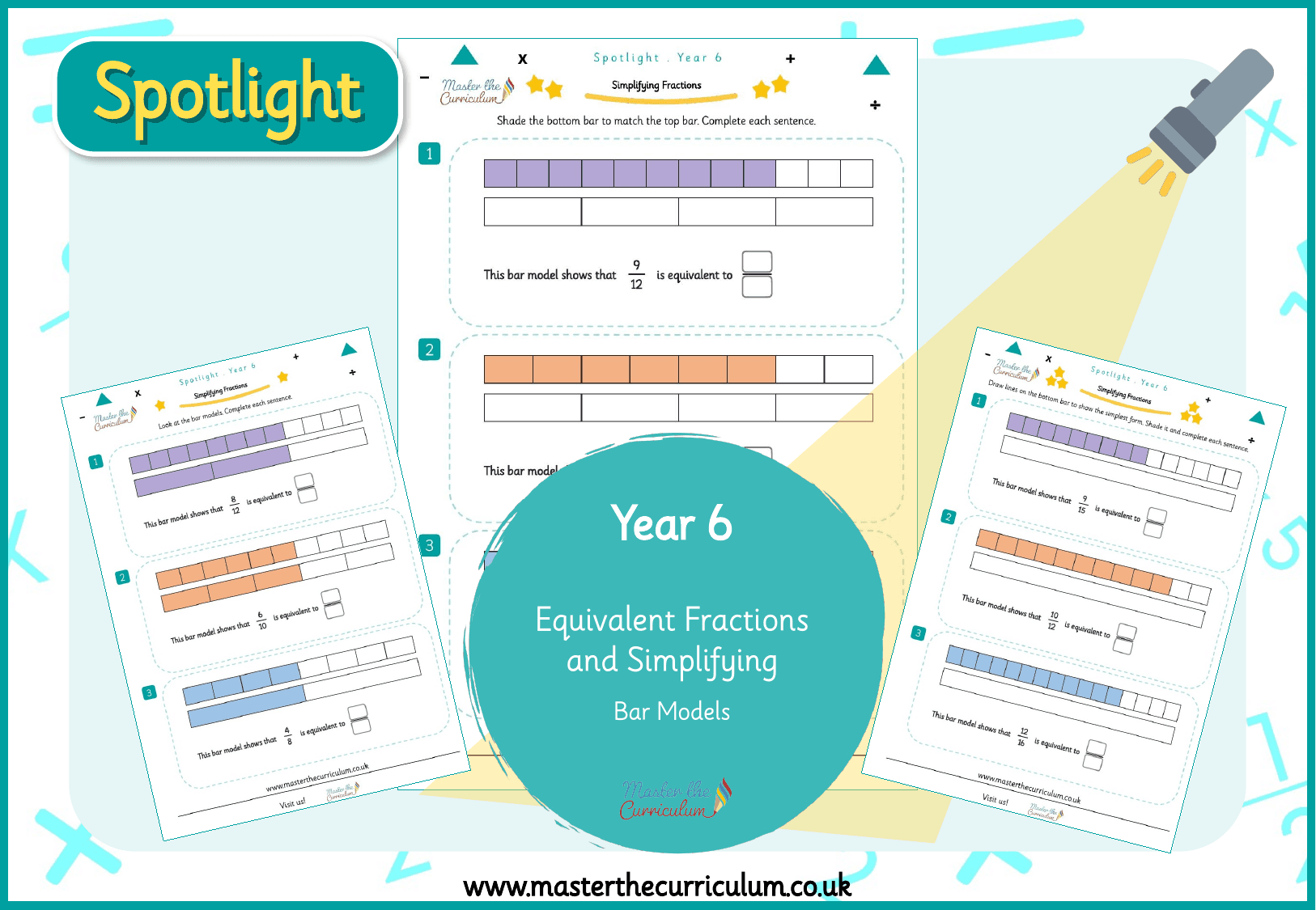 Cover of Spotlight Y6 Simplifying Fractions with Bar Models