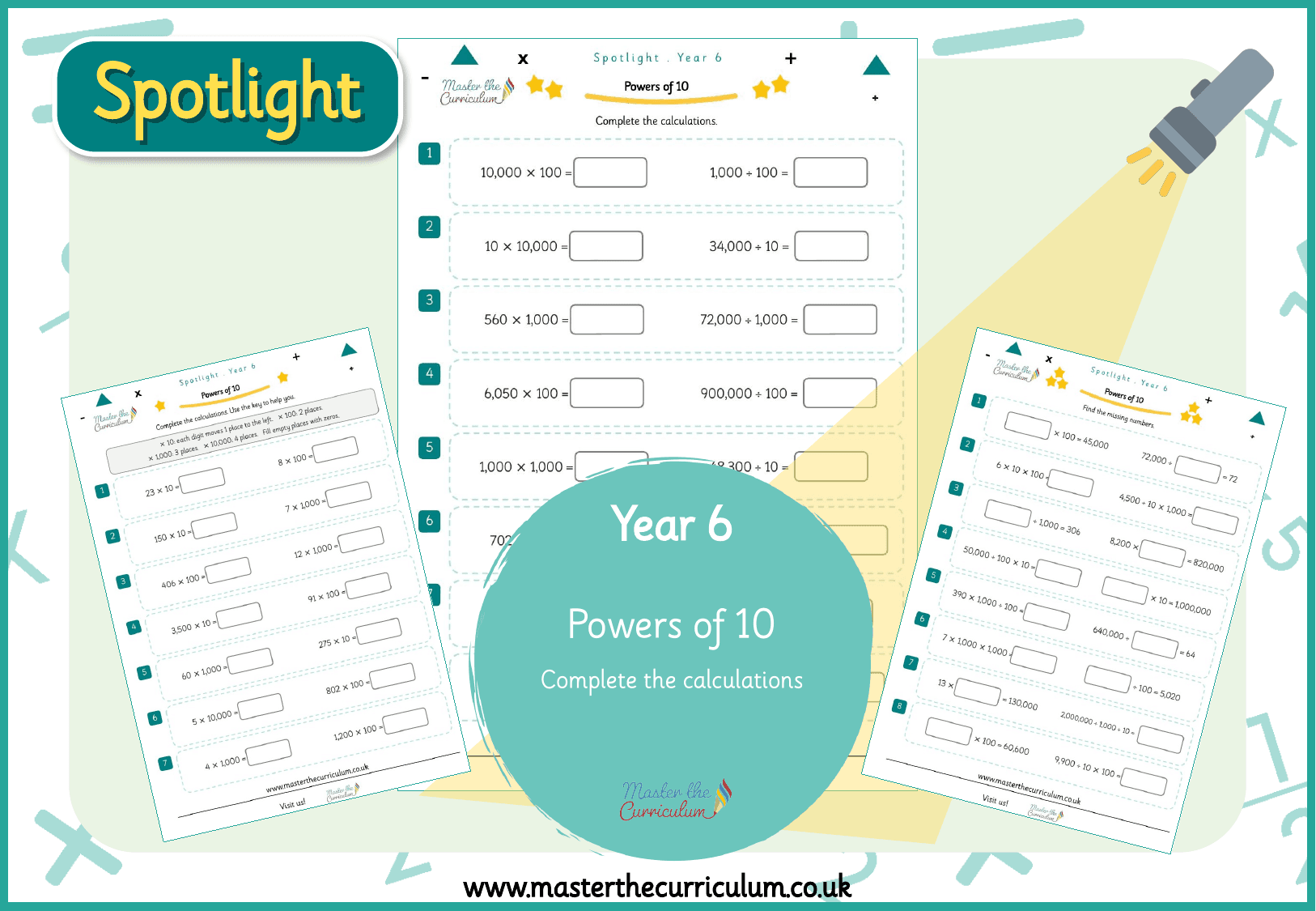 Cover of Spotlight Y6 Multiply and Divide by Powers of 10: Complete the Calculations