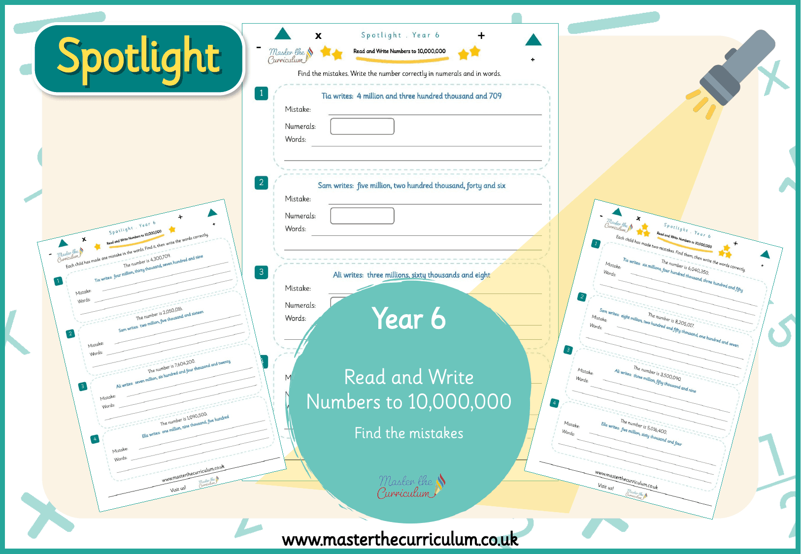 Cover of Spotlight Y6 Find the Mistakes: Writing Numbers to 10,000,000 in Words