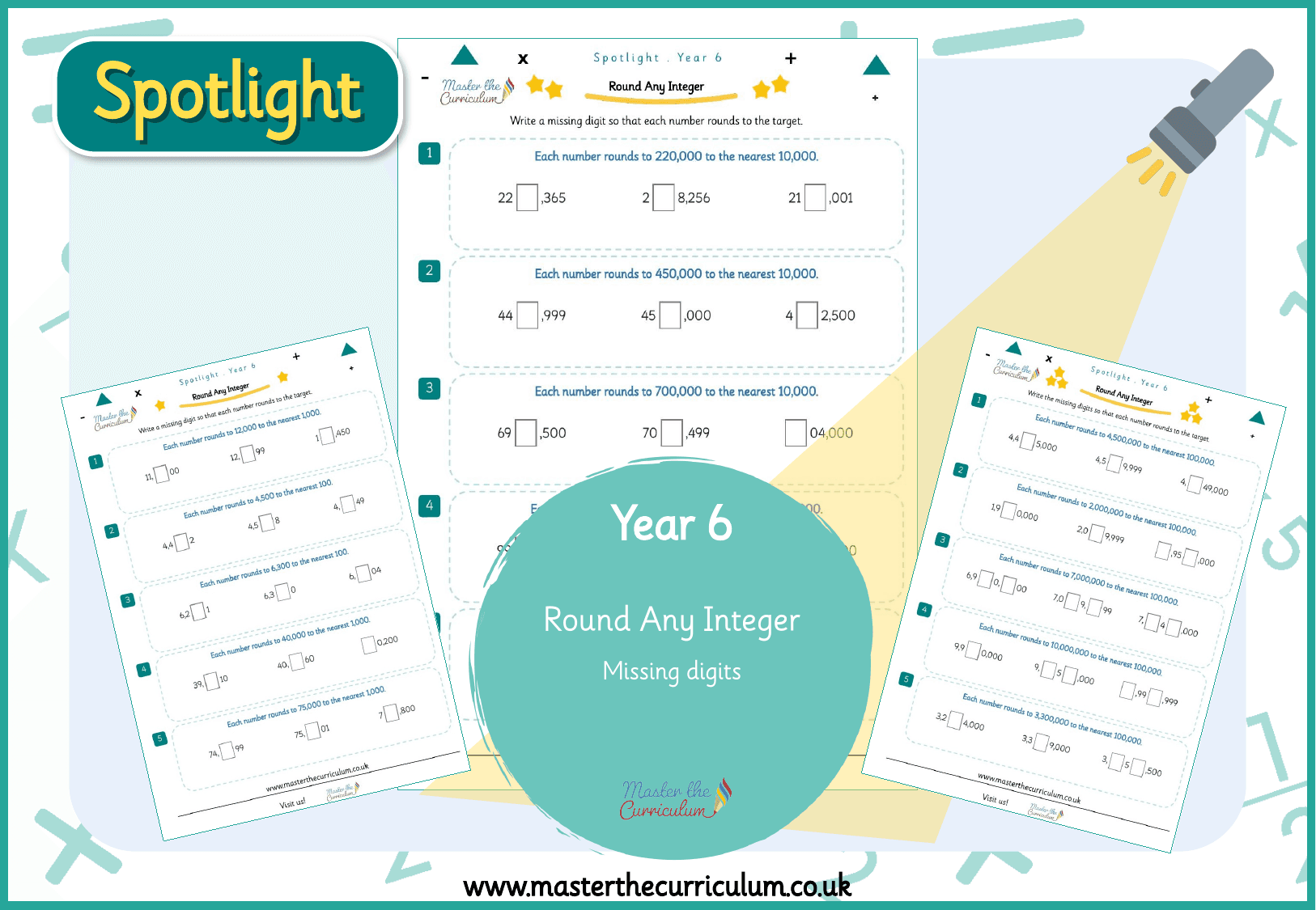 Cover of Spotlight Y6 Missing Digits: Make Each Number Round to the Target