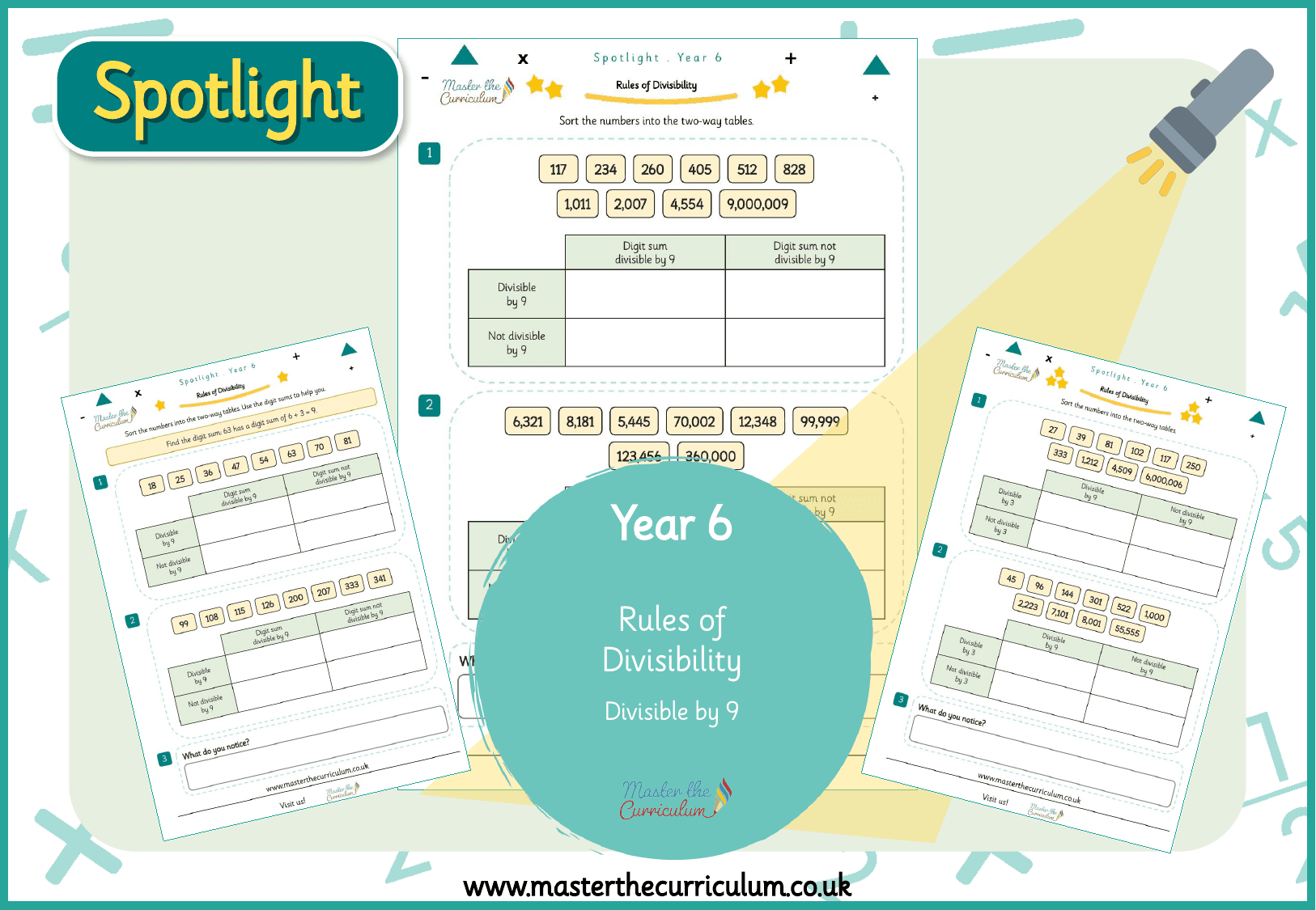 Cover of Spotlight Y6 Divisible by 9: Two-Way Tables