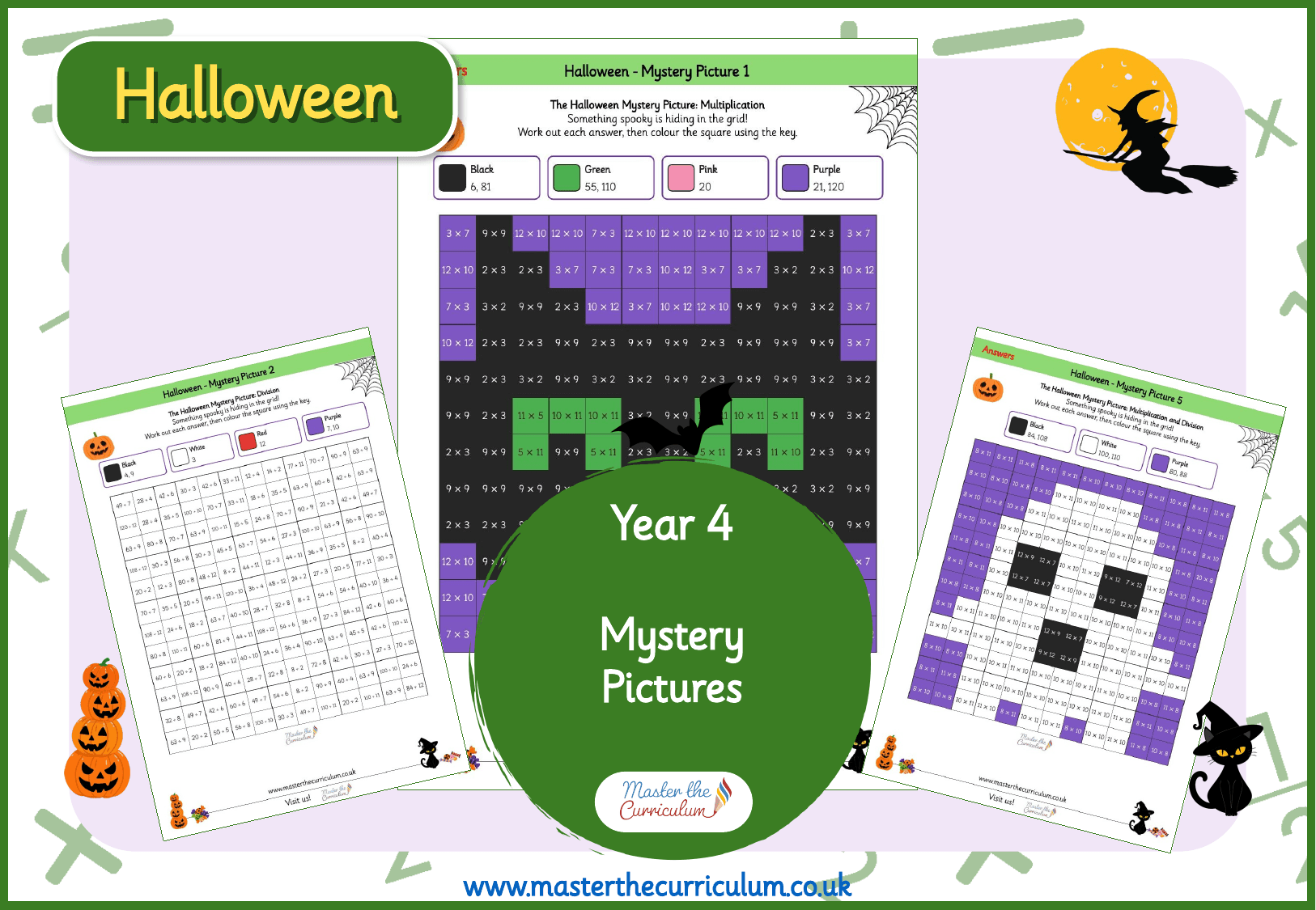 Cover of Year 4 Halloween Mystery Pictures (Colour by Answer)