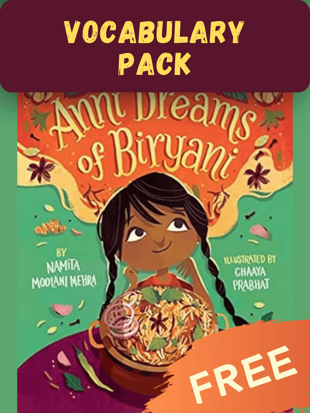 Cover of Anni Dreams of Biryani Free Vocabulary Pack
