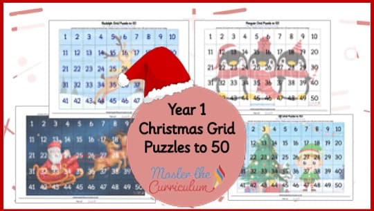 Cover of Year 1 Christmas Puzzles to 50