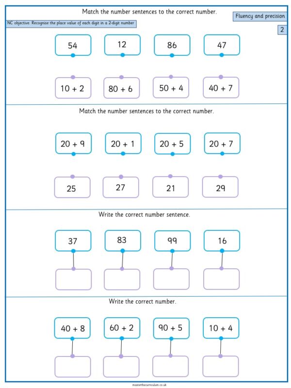 Year 2 Maths Number and Place Value Free Resources Recognise the place ...